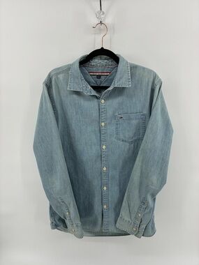 Tommy Hilfiger Light Blue Denim Button-Front Shirt
